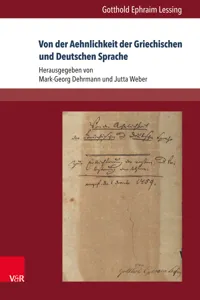 Von der Aehnlichkeit der Griechischen und Deutschen Sprache_cover