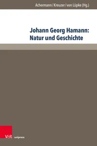 Johann Georg Hamann: Natur und Geschichte_cover