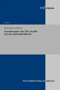 Auswirkungen des Öko-Audits auf das Umweltstrafrecht_cover