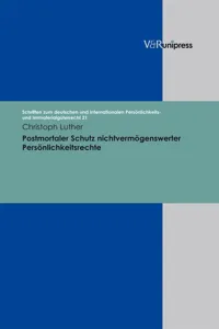 Postmortaler Schutz nichtvermögenswerter Persönlichkeitsrechte_cover