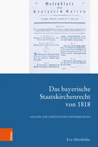 Das bayerische Staatskirchenrecht von 1818_cover