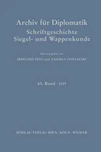 Archiv für Diplomatik, Schriftgeschichte, Siegel- und Wappenkunde_cover