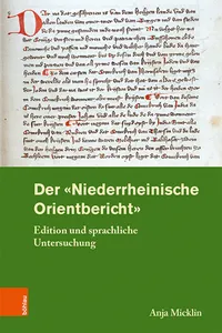 Der »Niederrheinische Orientbericht«_cover