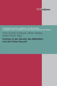 Schmerz in der Literatur des Mittelalters und der Frühen Neuzeit_cover