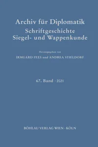 Archiv für Diplomatik, Schriftgeschichte, Siegel- und Wappenkunde_cover