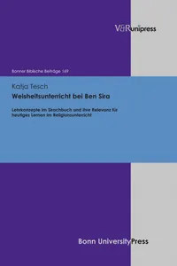 Weisheitsunterricht bei Ben Sira_cover
