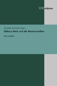 Diltheys Werk und die Wissenschaften_cover