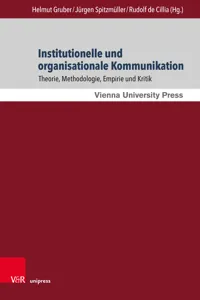 Institutionelle und organisationale Kommunikation_cover