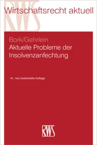 Aktuelle Probleme der Insolvenzanfechtung_cover