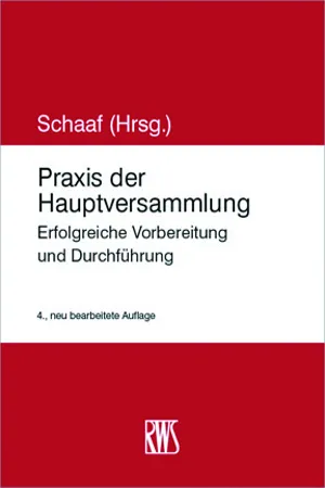 Praxis der Hauptversammlung