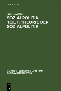 Sozialpolitik, Teil 1: Theorie der sozialpolitik_cover