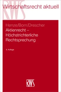 Aktienrecht – Höchstrichterliche Rechtsprechung_cover