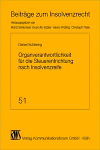 Organverantwortlichkeit für die Steuerentrichtung nach Insolvenzreife_cover