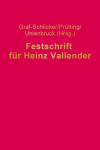 Festschrift für Heinz Vallender_cover