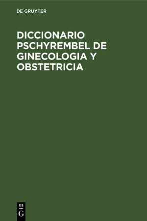 Diccionario Pschyrembel de Ginecologia y Obstetricia