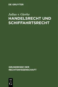 Handelsrecht und Schiffahrtsrecht_cover