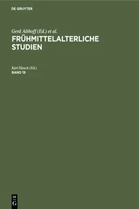 Frühmittelalterliche Studien. Band 19_cover