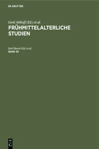 Frühmittelalterliche Studien. Band 30_cover