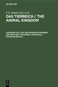 Liste der rezenten Amphibien und Reptilien. Testudines, Crocodylia, Rhynchocephalia_cover