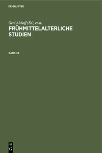 Frühmittelalterliche Studien. Band 34_cover