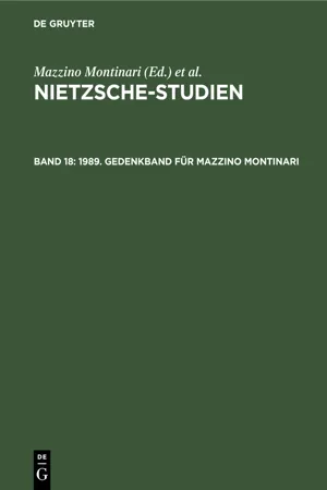 1989. Gedenkband für Mazzino Montinari