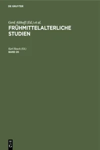 Frühmittelalterliche Studien. Band 20_cover