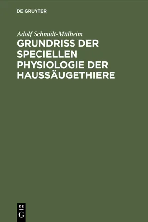 Grundriss der Speciellen Physiologie der Haussäugethiere