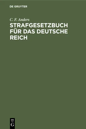 Strafgesetzbuch für das Deutsche Reich