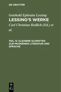 Kleinere Schriften zur modernen Literatur und Sprache_cover