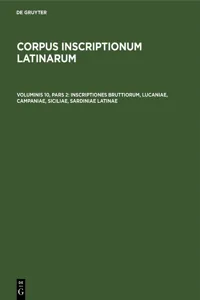 Inscriptiones Bruttiorum, Lucaniae, Campaniae, Siciliae, Sardiniae Latinae_cover