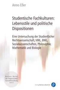 Studentische Fachkulturen: Lebensstile und politische Dispositionen_cover