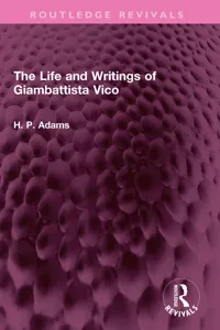 The Life and Writings of Giambattista Vico_cover