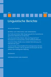 Linguistische Berichte Heft 273_cover