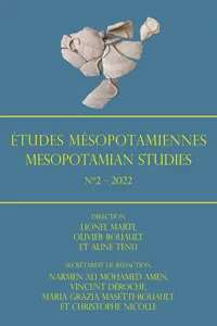 Études Mésopotamiennes – Mesopotamian Studies: N°2 – 2022_cover