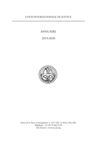 Yearbook of the International Court of Justice 2019-2020 / Cour Internationale de Justice Annuaire 2019-2020_cover