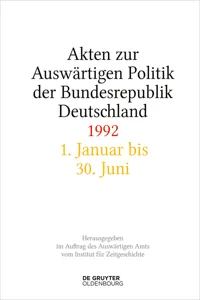 Akten zur Auswärtigen Politik der Bundesrepublik Deutschland 1992_cover