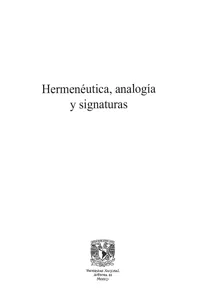 Hermenéutica, analogía y signaturas_cover