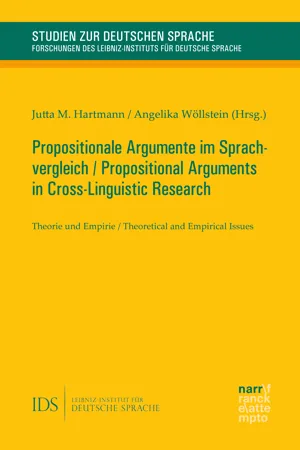 Propositionale Argumente im Sprachvergleich / Propositional Arguments in Cross-Linguistic Research