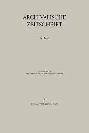 Archivalische Zeitschrift 98 (2022)