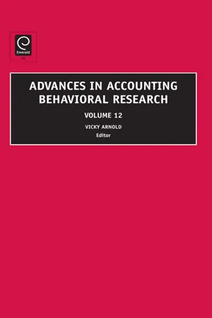 Advances in Accounting Behavioral Research