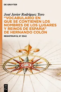 "Vocabulario en que se contienen los nombres de los lugares y reinos de España" de Hernando Colón_cover