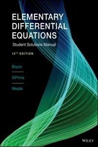 Elementary Differential Equations, Student Solutions Manual_cover