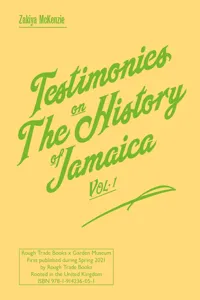 Testimonies on The History of Jamaica Vol. 1_cover