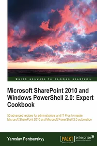 Microsoft SharePoint 2010 and Windows PowerShell 2.0: Expert Cookbook_cover