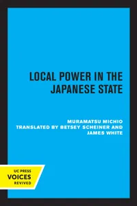 Local Power in the Japanese State_cover