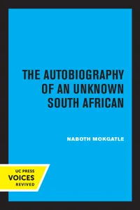 The Autobiography of an Unknown South African_cover