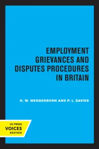 Employment Grievances and Disputes Procedures in Britain_cover