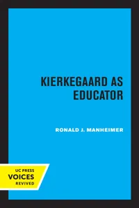 Kierkegaard as Educator_cover