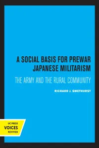 A Social Basis for Prewar Japanese Militarism_cover