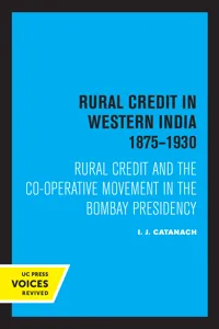 Rural Credit in Western India 1875–1930_cover